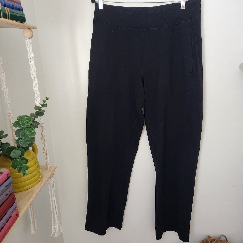 Men Lululemons Black Sweatpants Octogon Logo